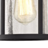 Ellis Downward Lantern Black and Crackled Glass IP54