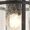 Ellis Flush Ceiling Black and Crackled Glass IP54