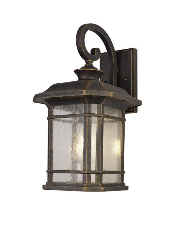 Estrada Large Wall Light Brushed Black and Gold IP54