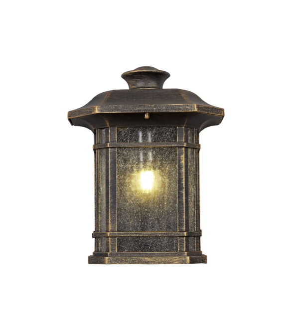 Estrada Half Wall Light Brushed Black and Gold IP54