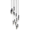 Meyer Slim 15 Light Cluster Pendant - Black/Chrome