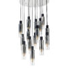 Meyer Slim 15 Light Cluster Pendant - Black/Chrome