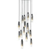 Meyer Slim 15 Light Cluster Pendant - Black/Chrome