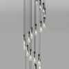 Meyer Slim 21 Light Cluster Pendant - Black/Chrome