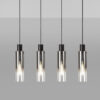 Meyer Slim 4 Light Linear Pendant - Black/Chrome