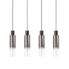 Meyer Slim 4 Light Linear Pendant - Black/Chrome