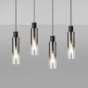 Meyer Slim 4 Light Linear Pendant - Black/Chrome