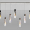 Meyer Slim 9 Light Linear Pendant - Black/Chrome