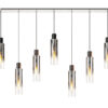 Meyer Slim 9 Light Linear Pendant - Black/Chrome