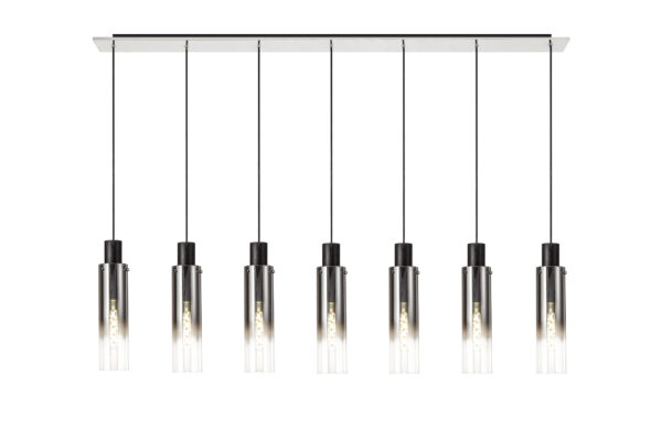 Meyer Slim 9 Light Linear Pendant - Black/Chrome