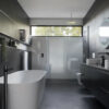 Roman 30cm Flush 12W LED Satin Nickel IP44