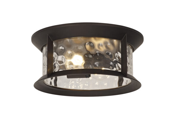 Whitaker Flush Ceiling Light Antique Bronze IP54
