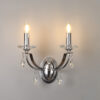 Yates Double Wall Light Polished Chrome and Satin Nickel with Clear Crystal