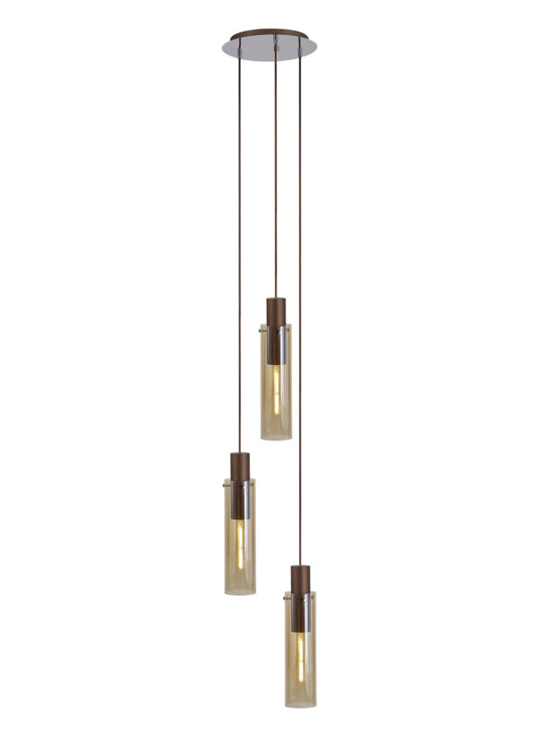 Meyer 3 Light Cluster Pendant - Mocha