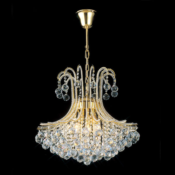 Bask Large Crystal Chandelier In French Gold