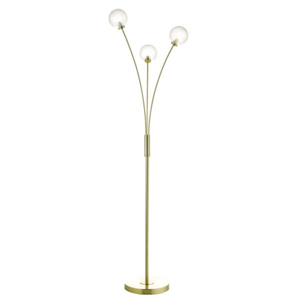 Avari triple floor lamp satin brass