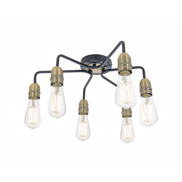 Kiefer 6 Light Flush Fitting - Abbeygate Lighting