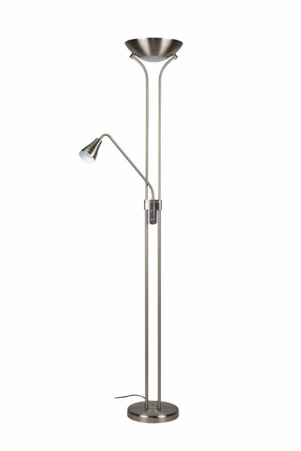 Alba Mother and Child Floor Lamp - Satin Chrome