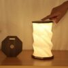 Hexagon Twist Lamp Walnut