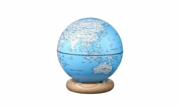 Atlas Globe Large Light Blue & White Ash