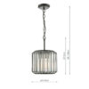 Naeva Pendant Single Satin Black & Crystal