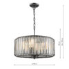 Naeva 4 Light Pendant Satin Black Crystal