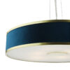 Alvaro 6 Light Pendant Brushed Brass With Blue Shade