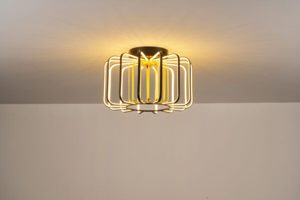Oceania 15001 Black & Gold Flush Light