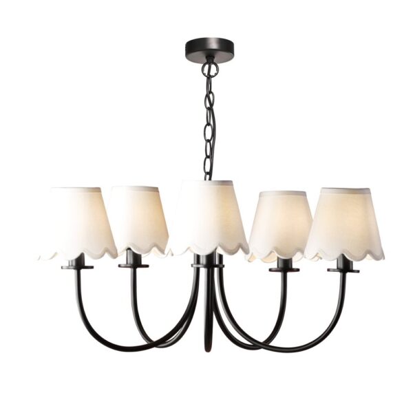 BEC0522 Becca 5 Light with White Shades