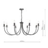 Becca 8 Light Pendant - Dimensions
