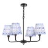 Padme 4 Light with Blue Ikat shades