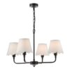 Padme 4 Light with White Scallop shades