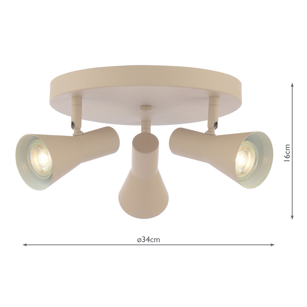 Arnel 3 Light Plate Spotlight - Dimensions Arnel 3 Light Plate Spotlight - Dimensions