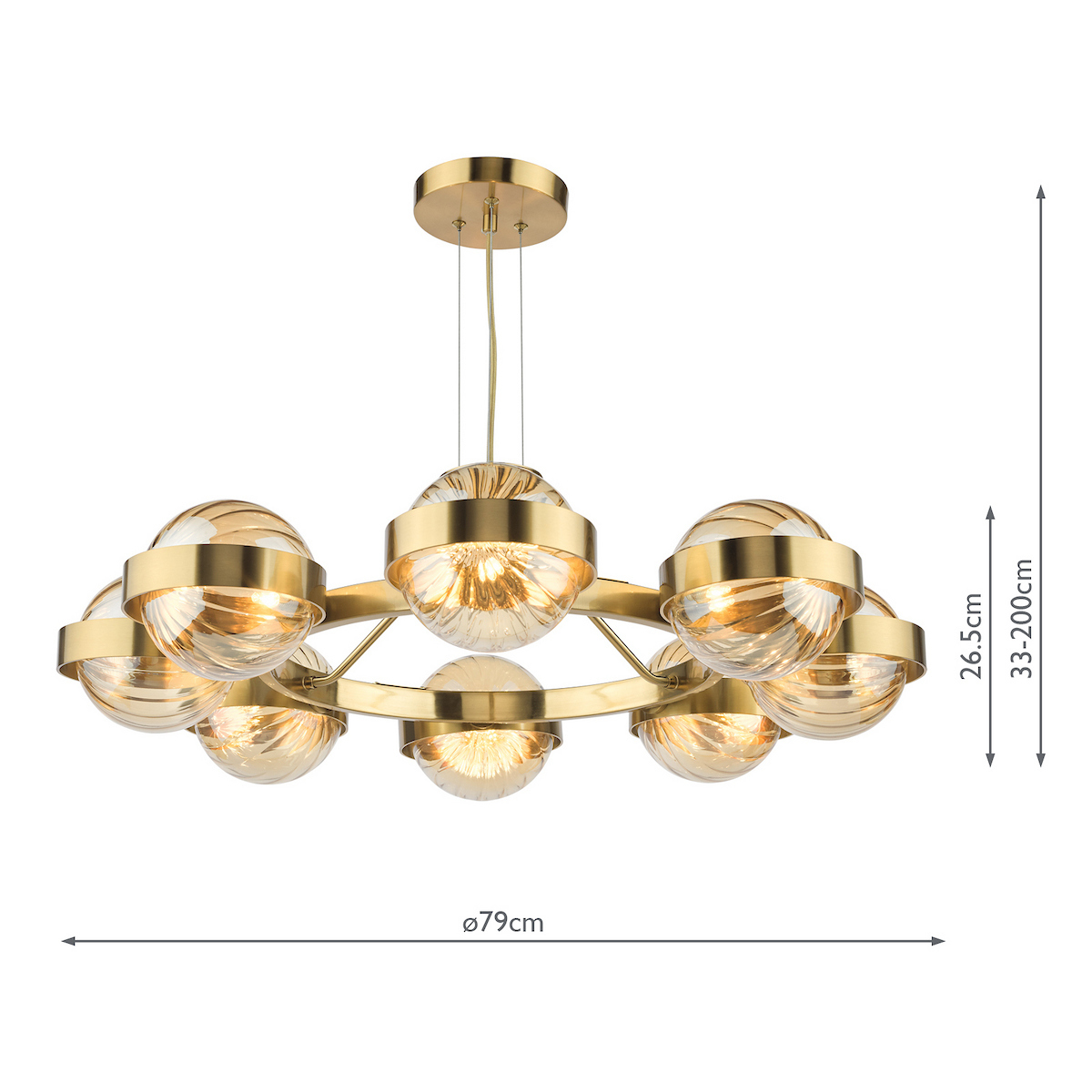 Ophira 8 Light Pendant - Dimensions Ophira 8 Light Pendant - Dimensions