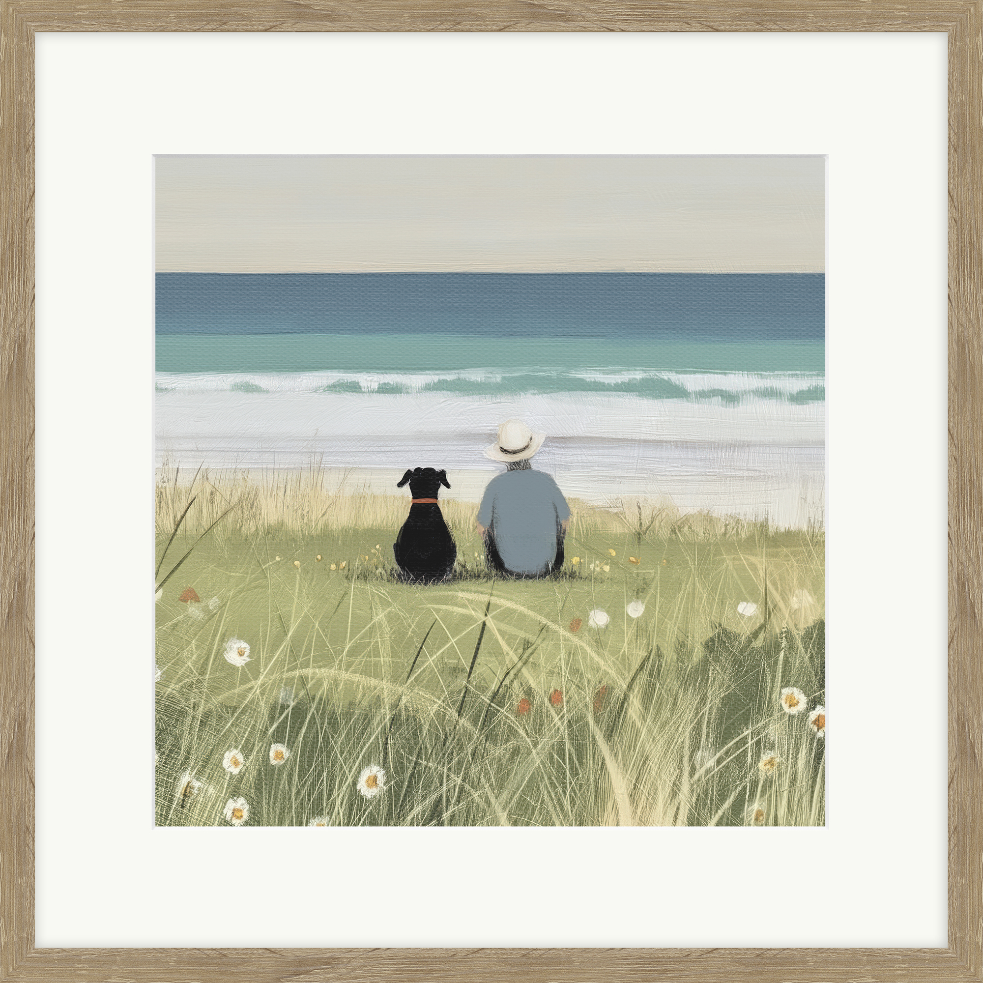 AK13144 Man & His Dog - 42 x 42cm AK13144 Man and his Dog - 42 x 42cm