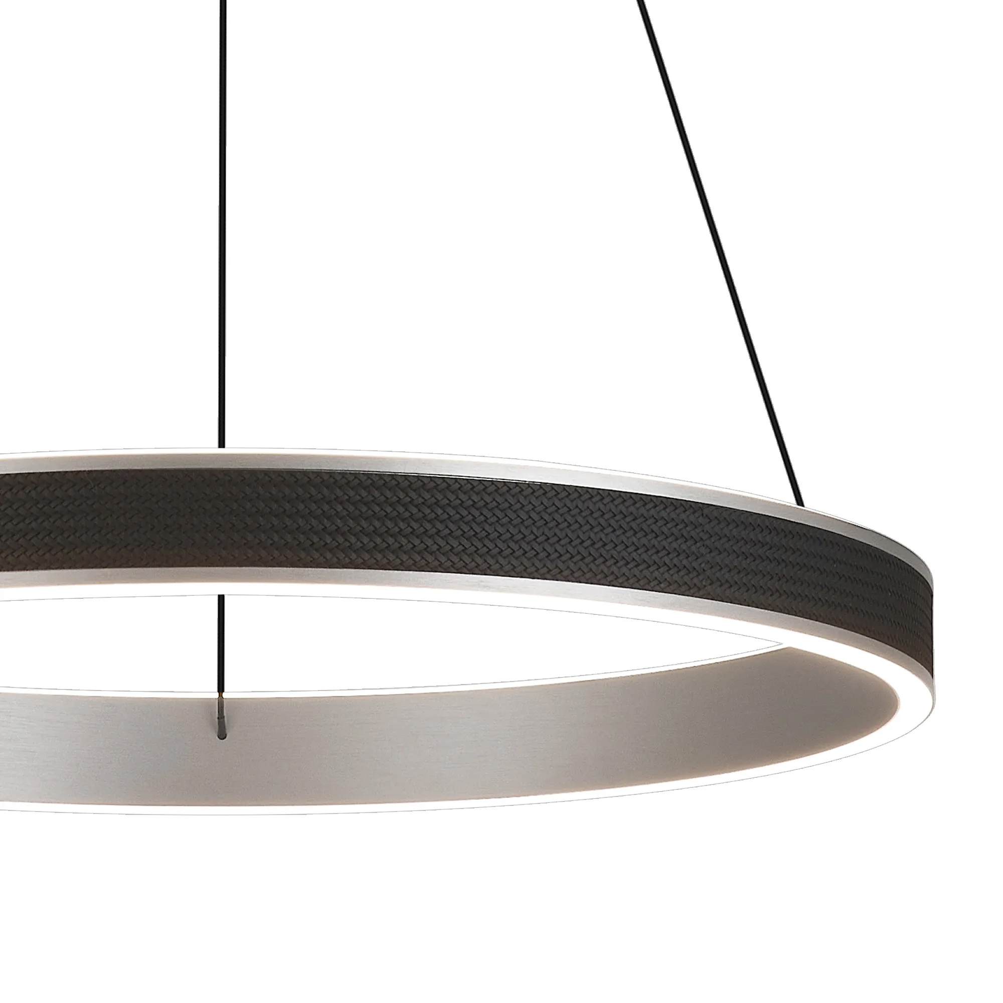 Portia ML-5165SI - close up Portia 59cm LED Pendant - Brushed Antique Silver