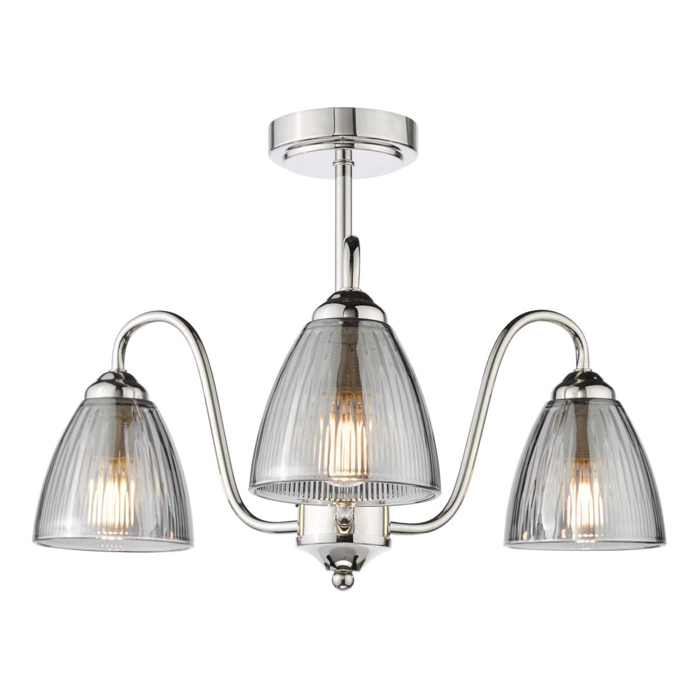 Glynis 3 Light Semi-Flush - Chrome/Smoke Glynis 3 Light Semi-Flush - Chrome/Smoke