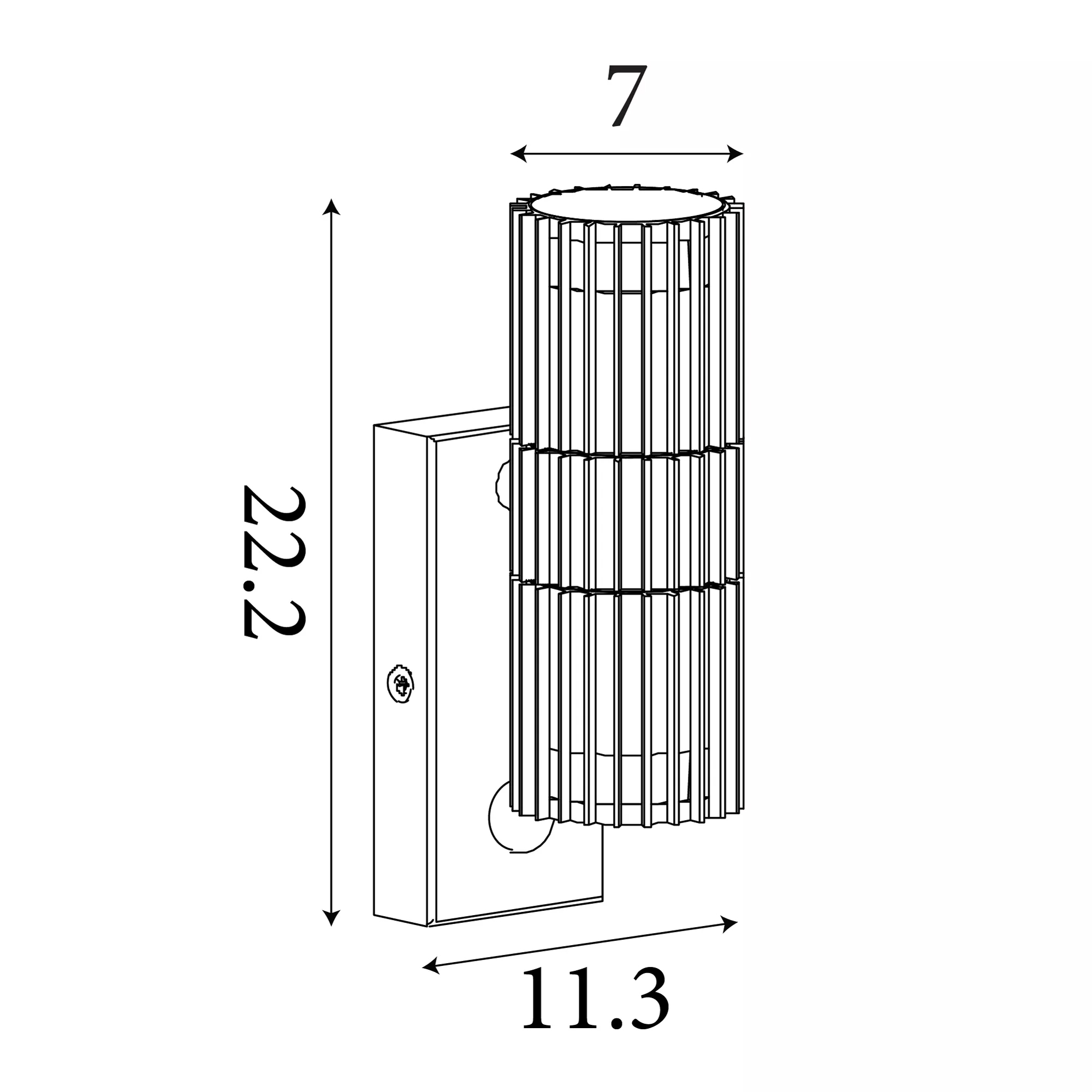 37339BK-PIR dimensions Detroit 2 Light Up/Down PIR Outdoor Wall Light - Dimensions