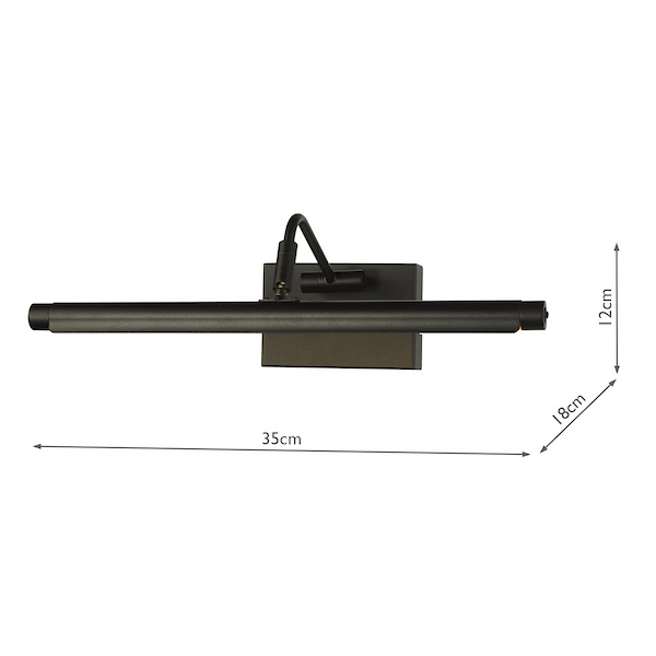 Tyrus 35cm Picture Light - Dimensions Tyrus 35cm Picture Light - Dimensions