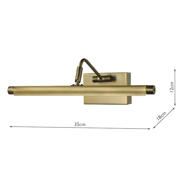 Tyrus 35cm Picture Light - Dimensions Tyrus 35cm Picture Light - Dimensions