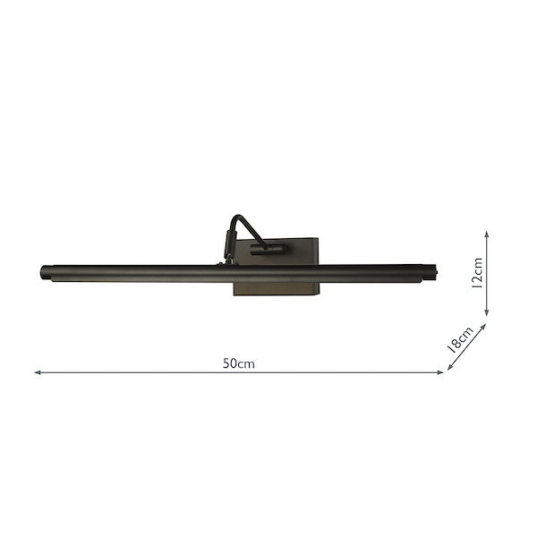 Tyrus 50cm Picture Light - Dimensions Tyrus 50cm Picture Light - Dimensions