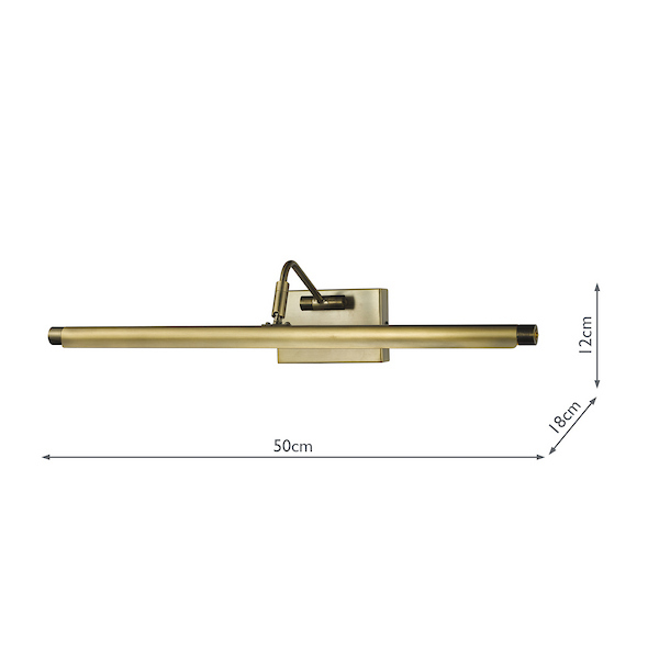 Tyrus 50cm Picture Light - Dimensions Tyrus 50cm Picture Light - Dimensions