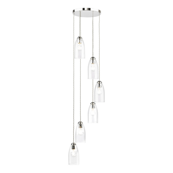 Valora 6 Light Cluster Pendant - Polished Nickel Valora 6 Light Cluster Pendant - Polished Nickel