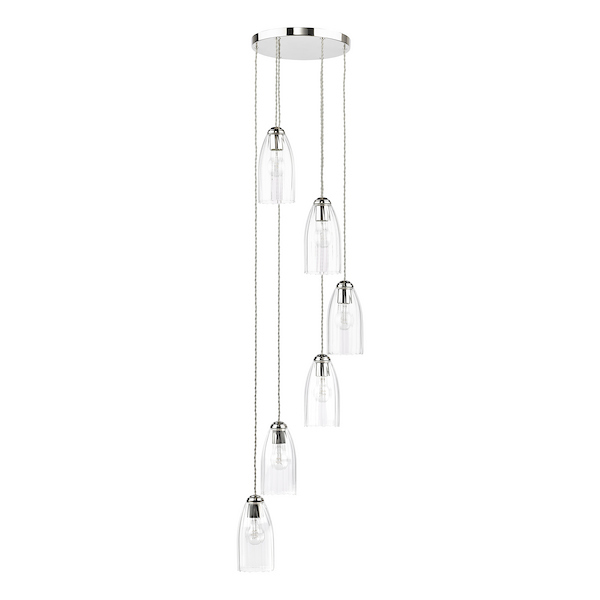 Valora 6 Light Cluster Pendant - Polished Nickel Valora 6 Light Cluster Pendant - Polished Nickel