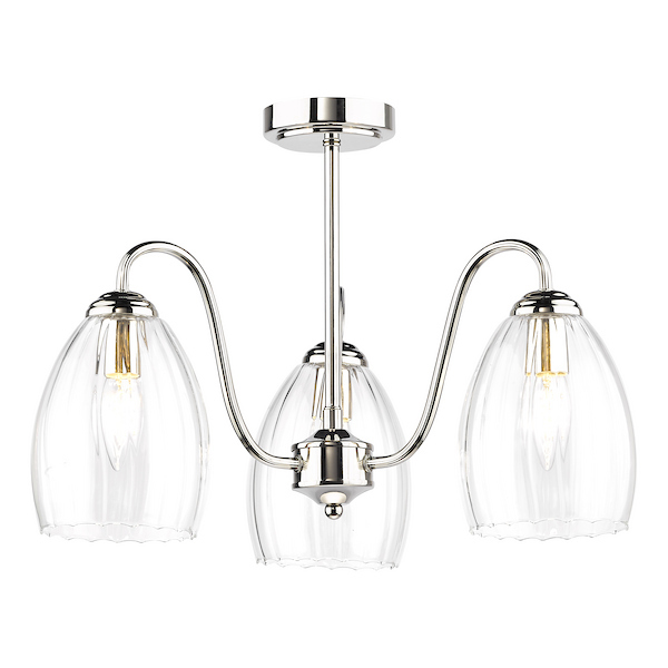 Valora 3 Light Semi Flush - Polished Nickel Valora 3 Light Semi Flush - Polished Nickel