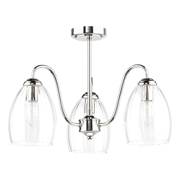 Valora 3 Light Semi Flush - Polished Nickel Valora 3 Light Semi Flush - Polished Nickel