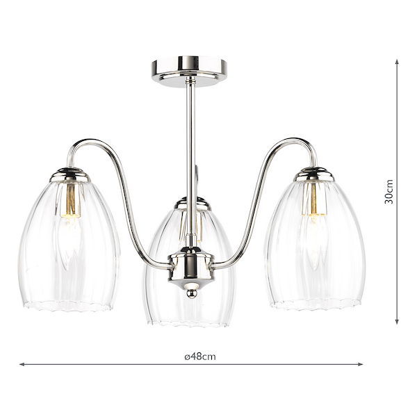 Valora 3 Light Semi Flush - Dimensions Valora 3 Light Semi Flush - Dimensions