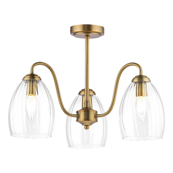 Valora 3 Light Semi Flush - Antique Bronze Valora 3 Light Semi Flush - Antique Bronze
