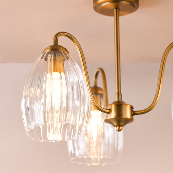 Valora 3 Light Semi Flush - Antique Bronze Valora 3 Light Semi Flush - Antique Bronze