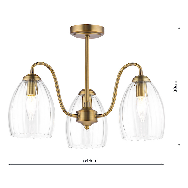 Valora 3 Light Semi Flush - Dimensions Valora 3 Light Semi Flush - Dimensions